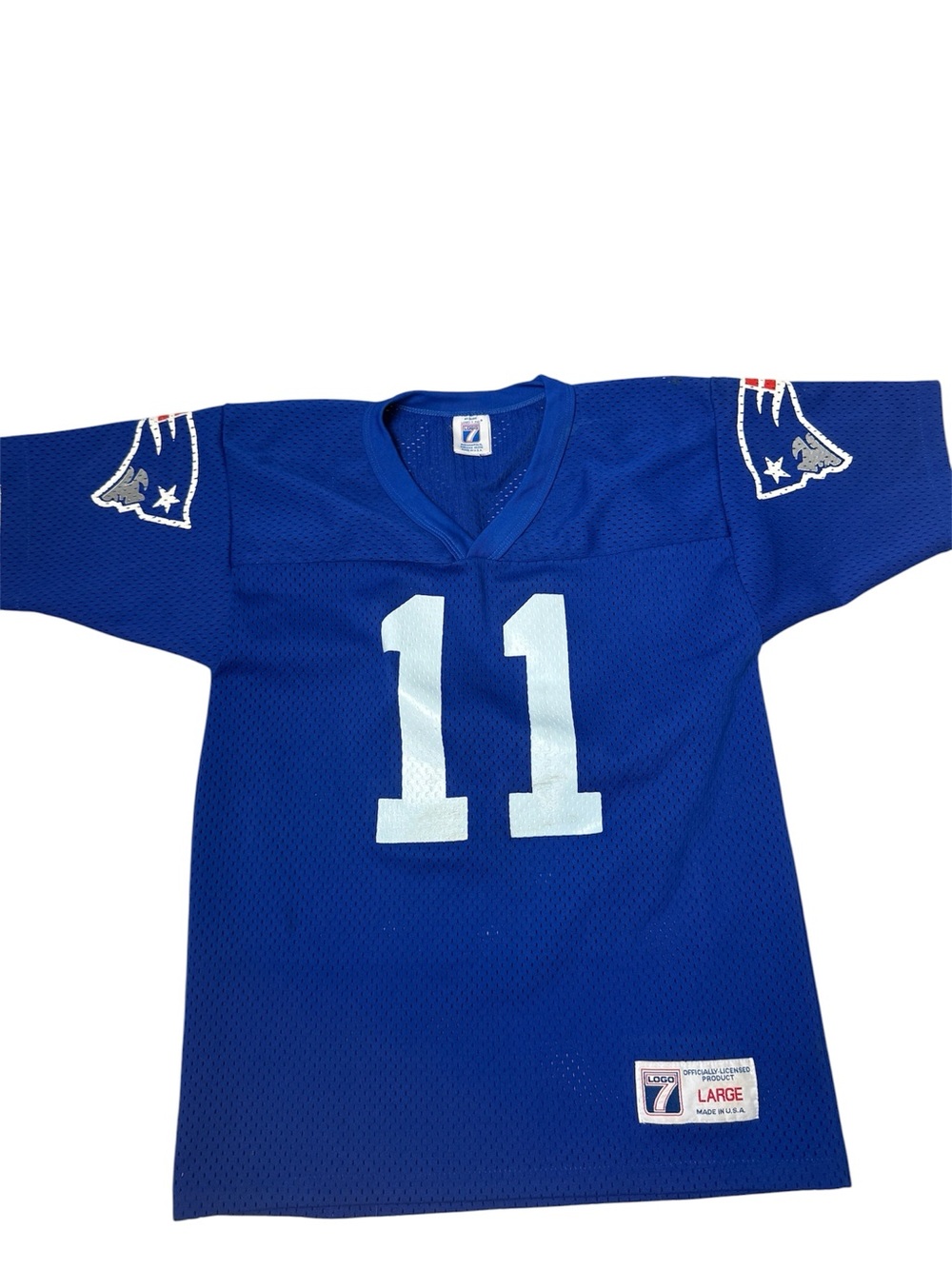 Vintage Logo 7 Drew Bledsoe jersey New England Patriot's youth large